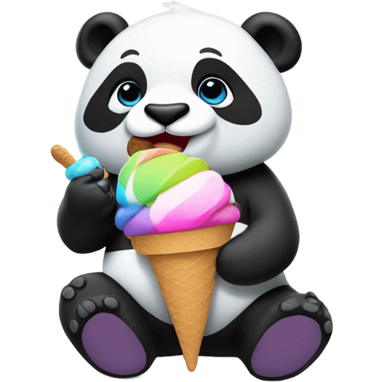 Panda eating ice cream emoji