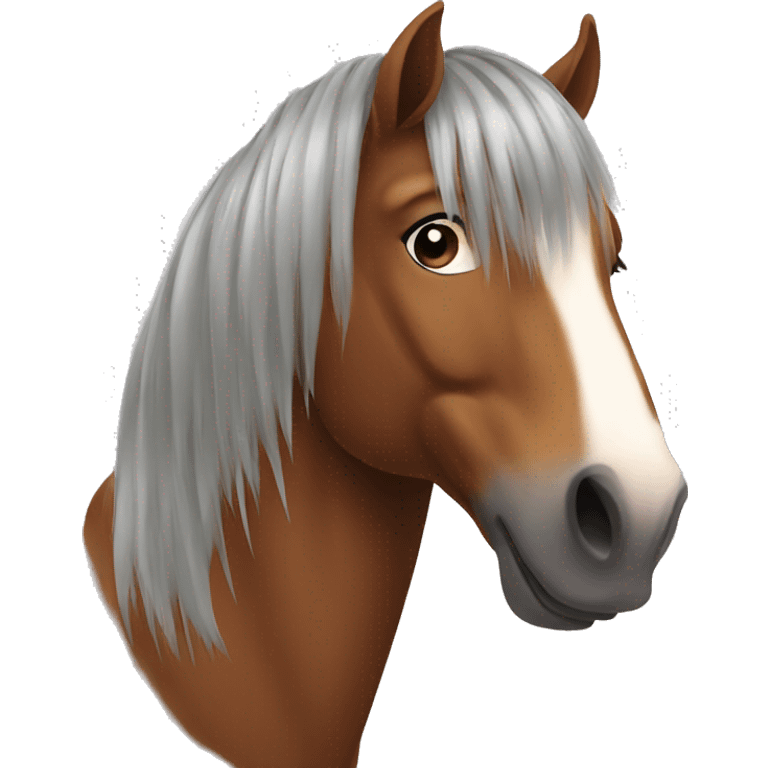 Horse with hair emoji