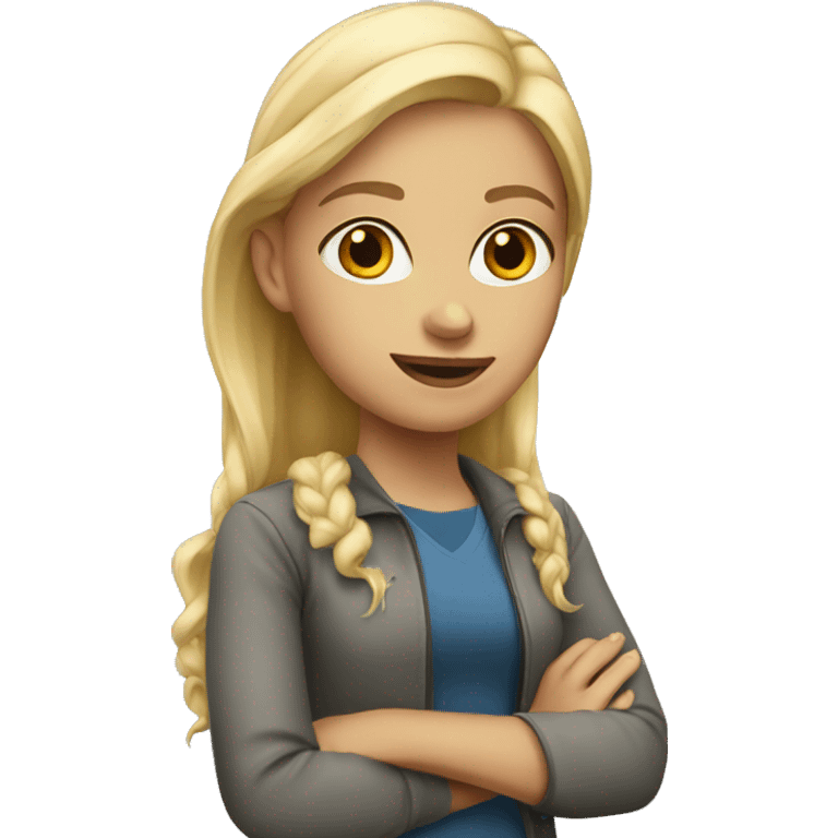 Blonde white college girl  emoji