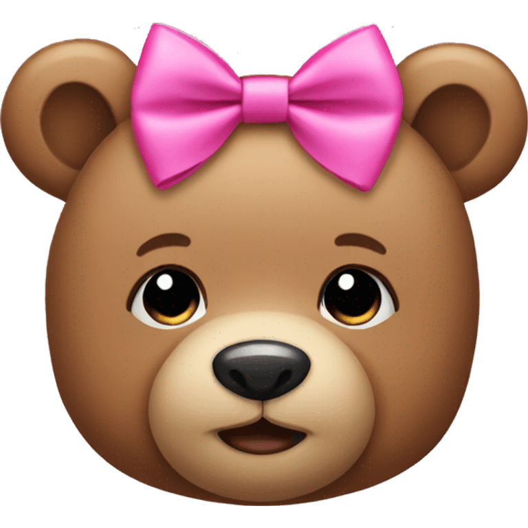 Teddy bear with pink bows on the ears emoji