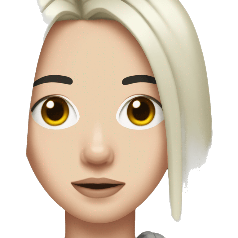 billie eilish with black hair and red roots  emoji