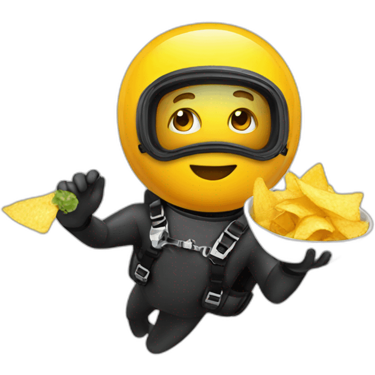 Diver enjoying chips and salsa emoji