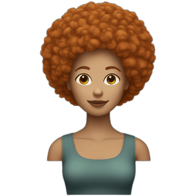 woman with ginger hair afro emoji