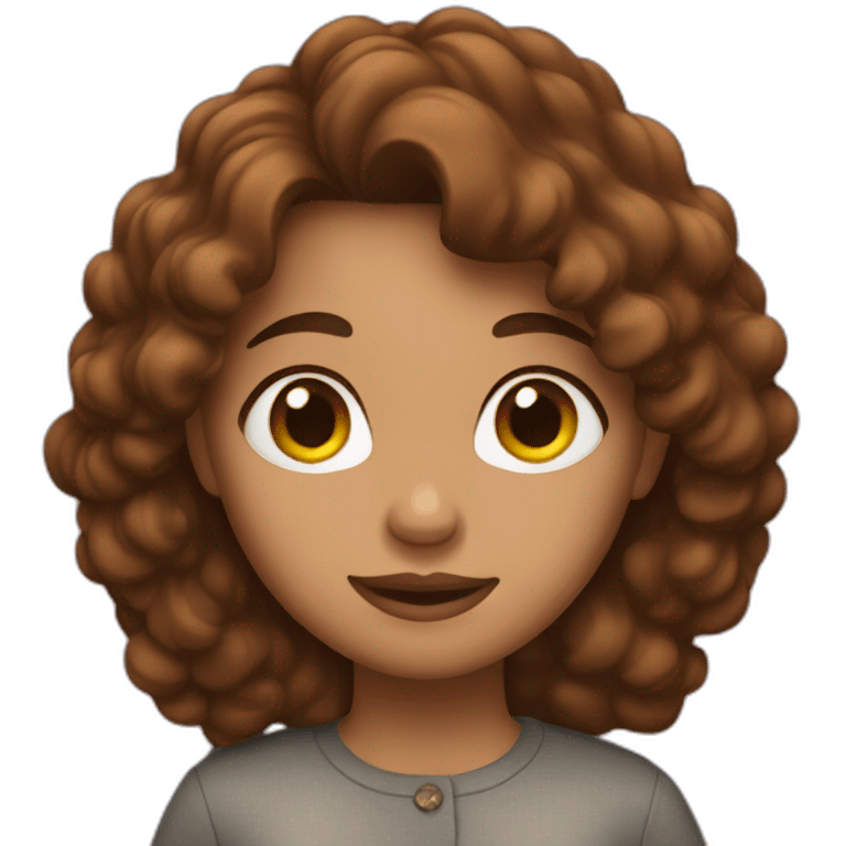 brown hair woman in love emoji