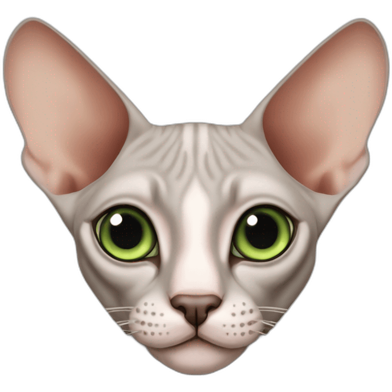 Don Sphynx cat with green eyes emoji