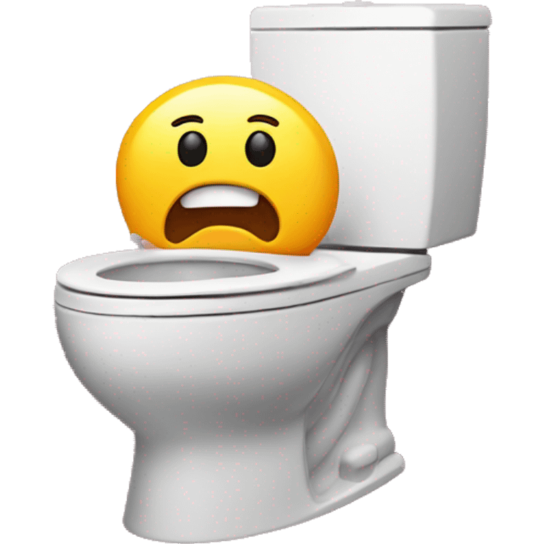 Toilet with a face popping out of it emoji