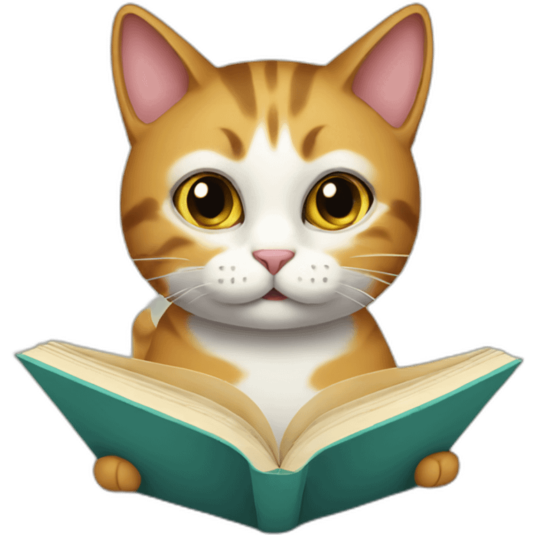 cat read a book emoji