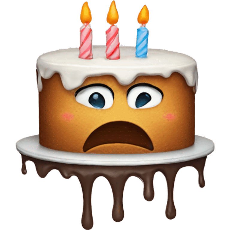 sad cake crying emoji