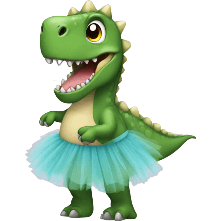 Dinosaur with tutu emoji