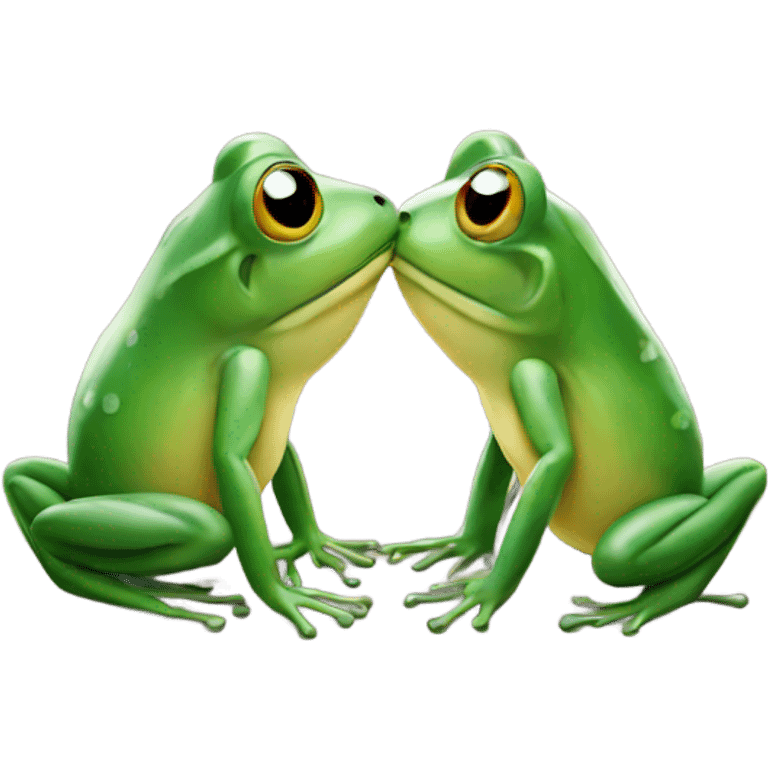 Frogs making out emoji