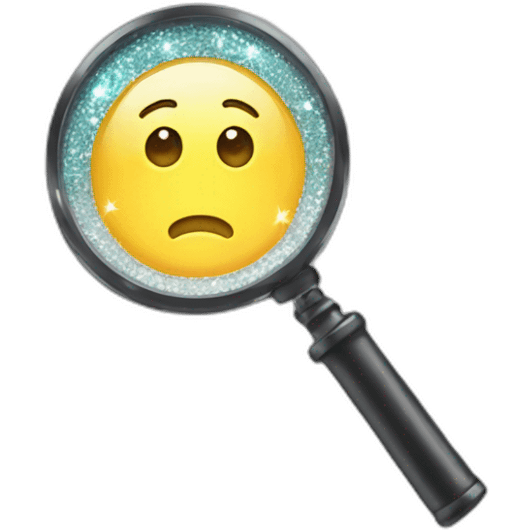 sparkly magnifying glass presentation emoji