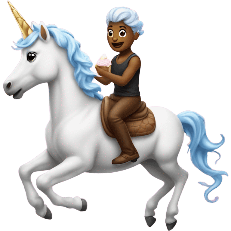 Cupcake riding unicorn  emoji