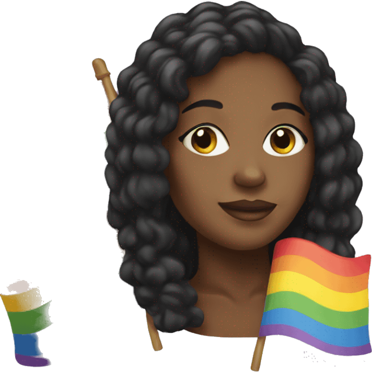 BLACK WOMAN IF A RAIBOW FLAG emoji