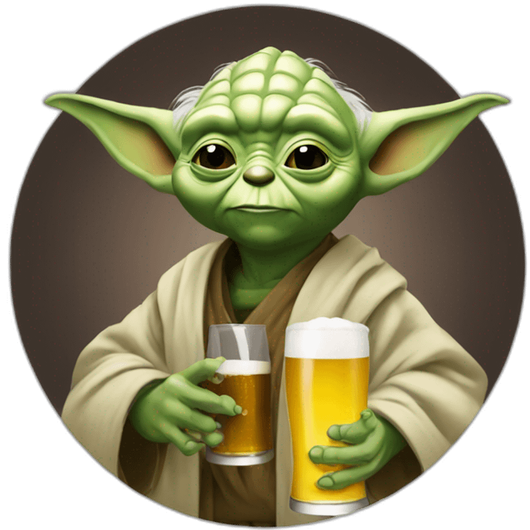 Yoda drinking beer emoji