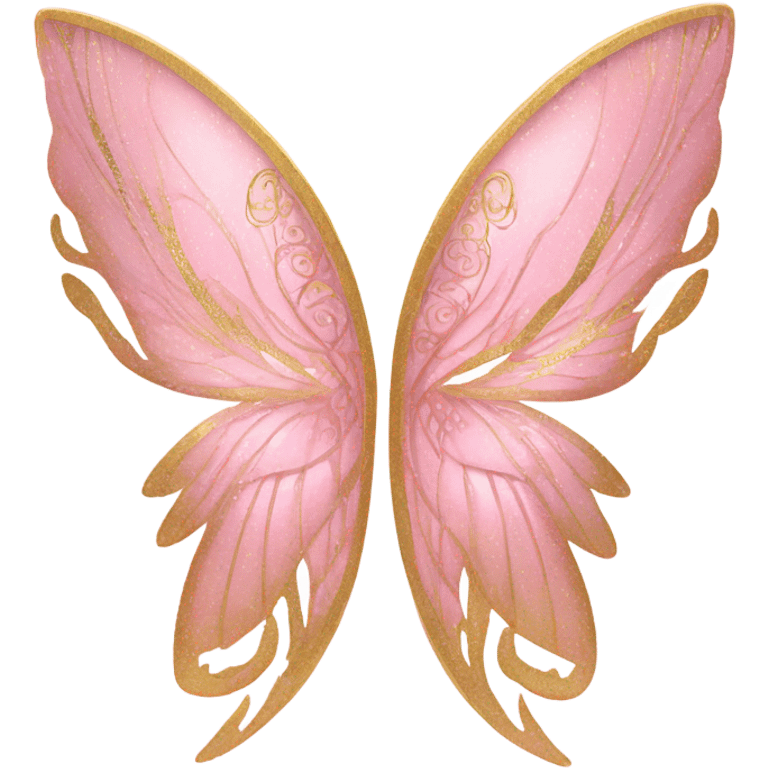 Pink and gold fairy wings  emoji