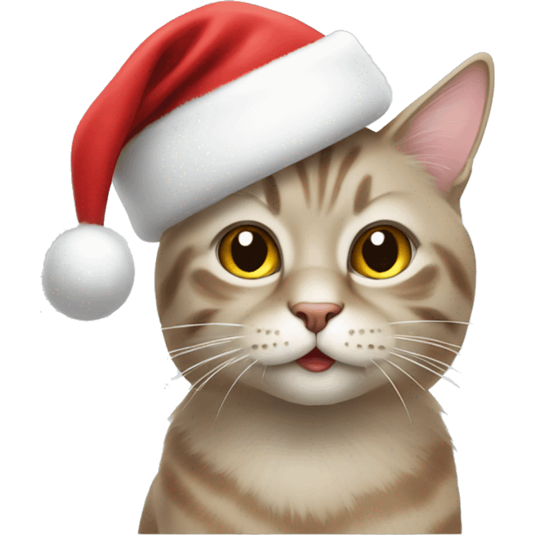 cat with cristmas emoji