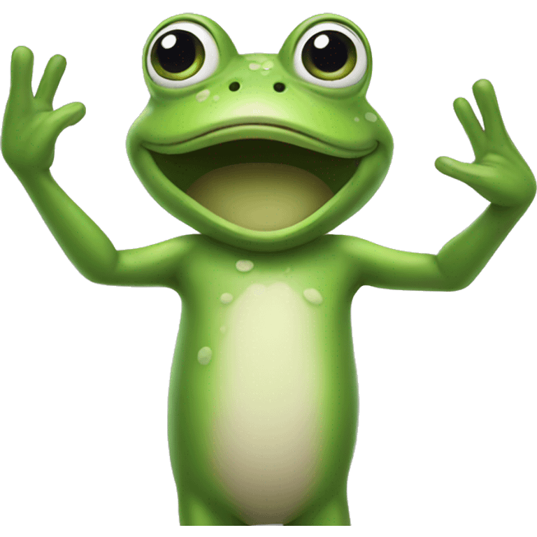 Frog saluting emoji