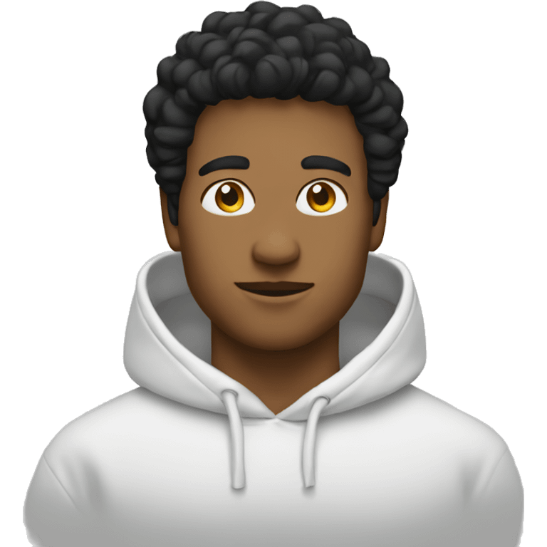 white pullover hoodie mock emoji