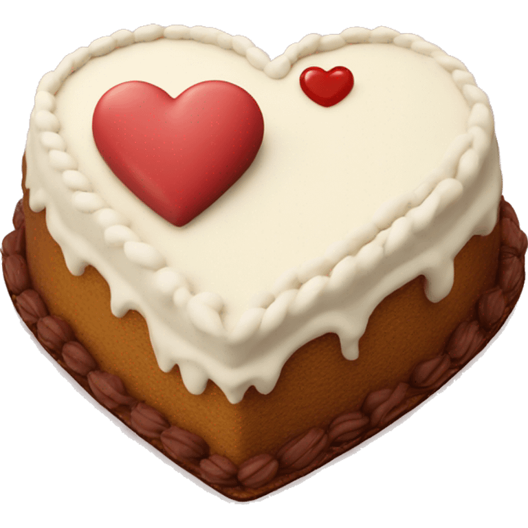 Vintage heart shaped cake emoji