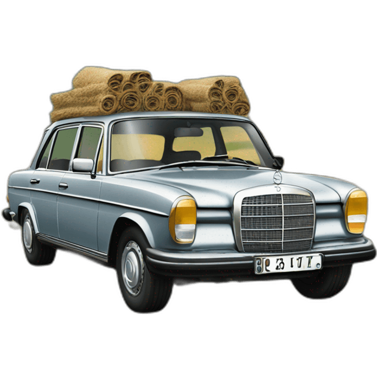 trip around galicia in a old mercedes benz w115 emoji