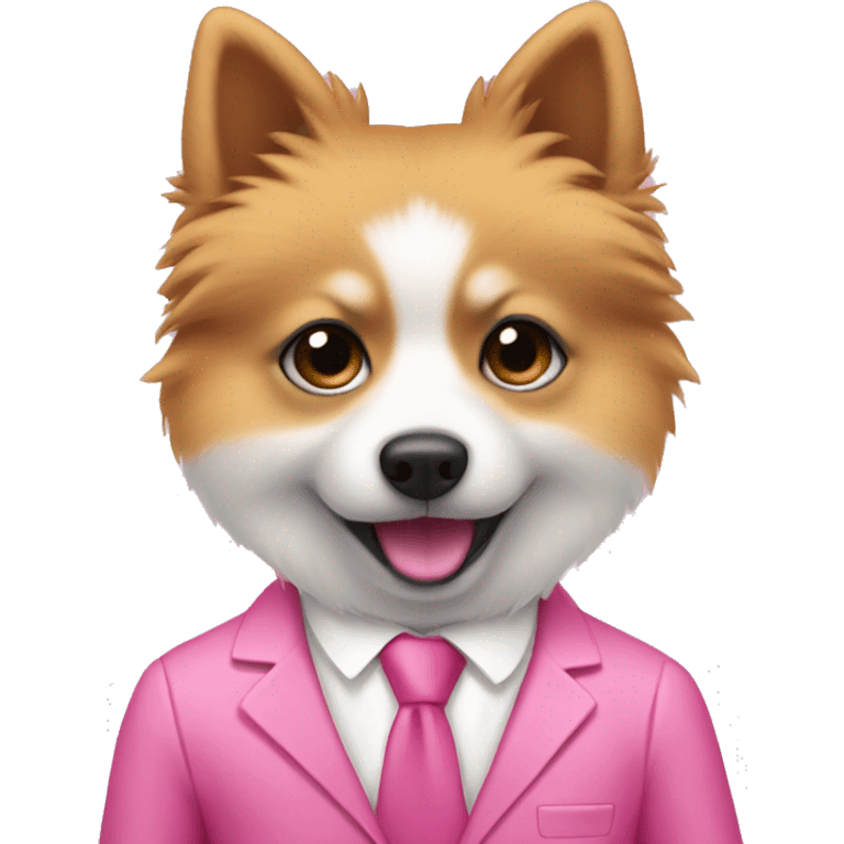 little spitz in a pink suit emoji