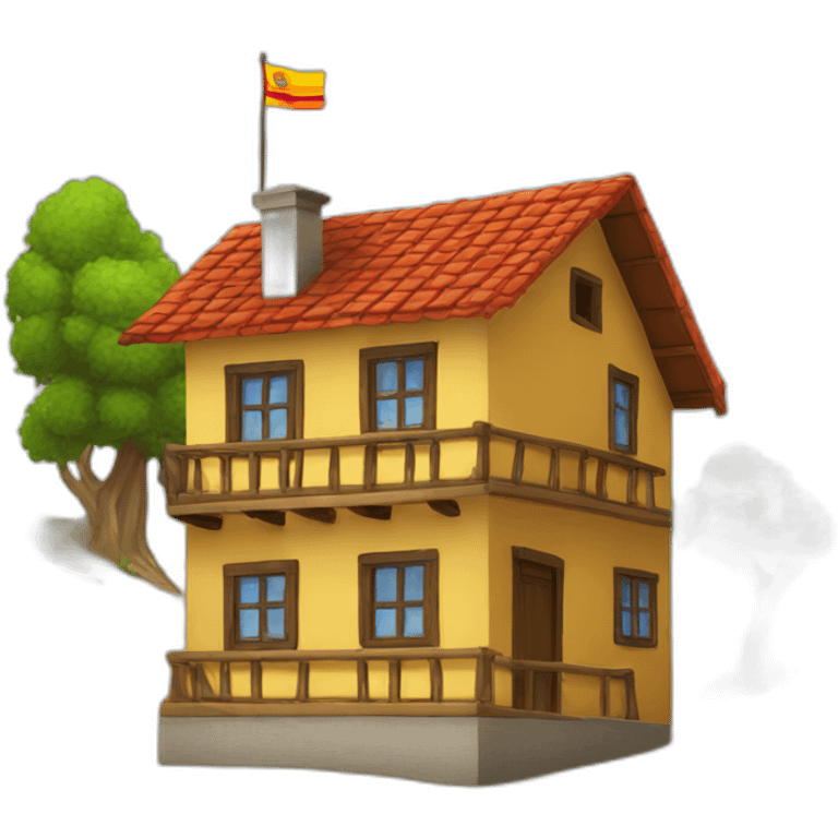 House with spanisch flag emoji