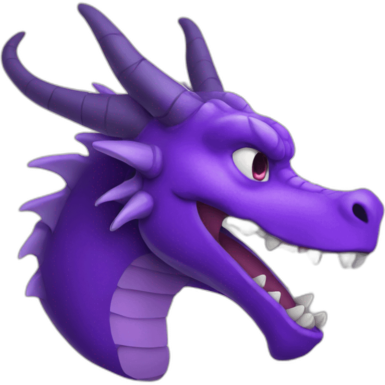 purple dragon head holding letters LOL emoji