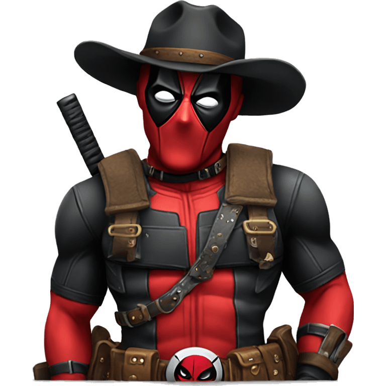 deadpool cowboy, only head emoji