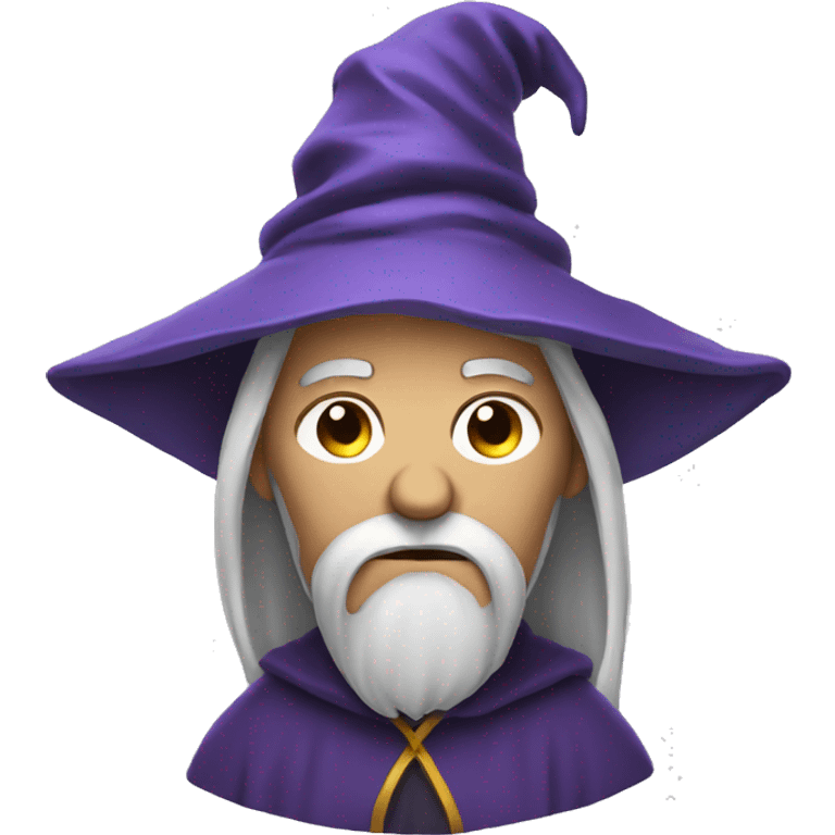 sad wizard with a big frown emoji