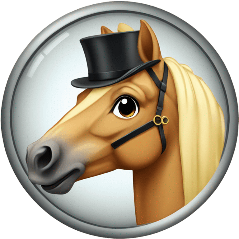 Palomino horse with a monocle  emoji