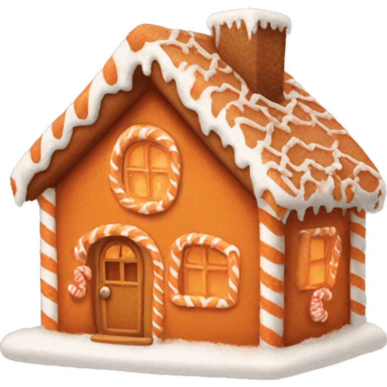 Cosy orange gingerbread house  emoji