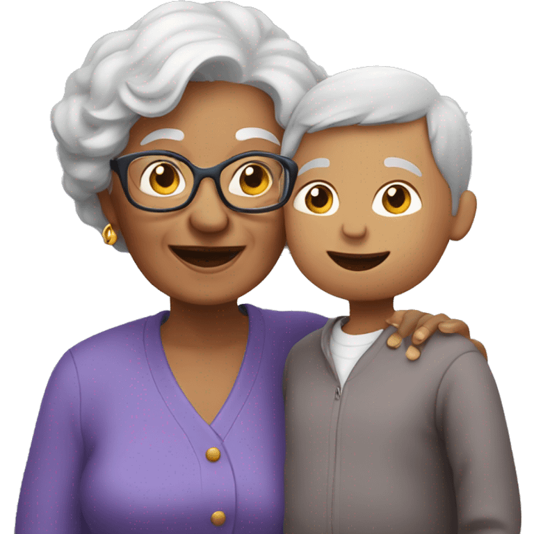 grandma with grandson emoji