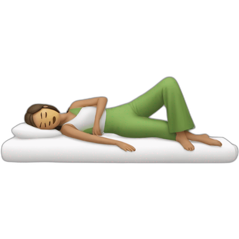 Woman lying down being drawn emoji