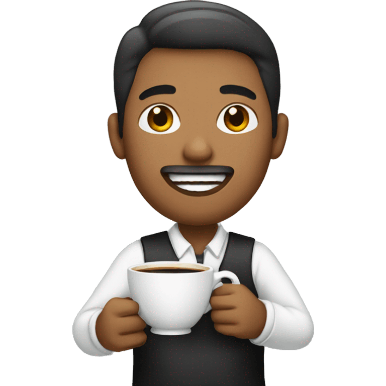 Barista HOLDING A CUP OF COFFEE emoji