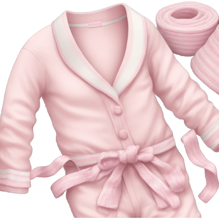 pajamas cute with colour of soft sweet pink and white knit ribbons  emoji