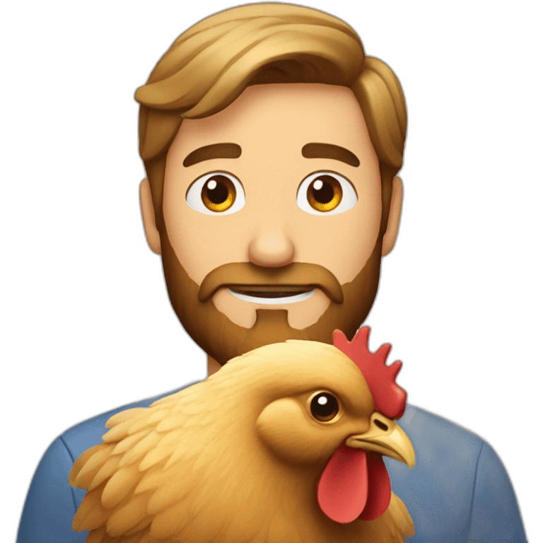 beardy man with chicken emoji