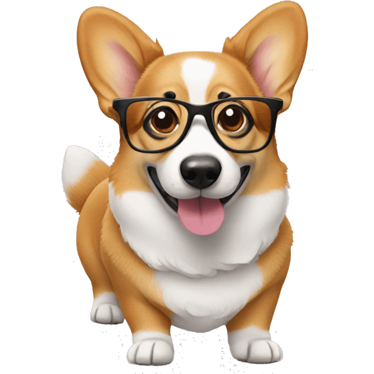 Corgi with glasses emoji