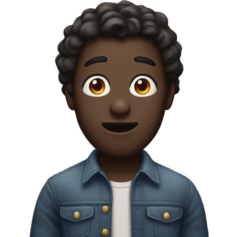 Dark skinned man looking surprised emoji