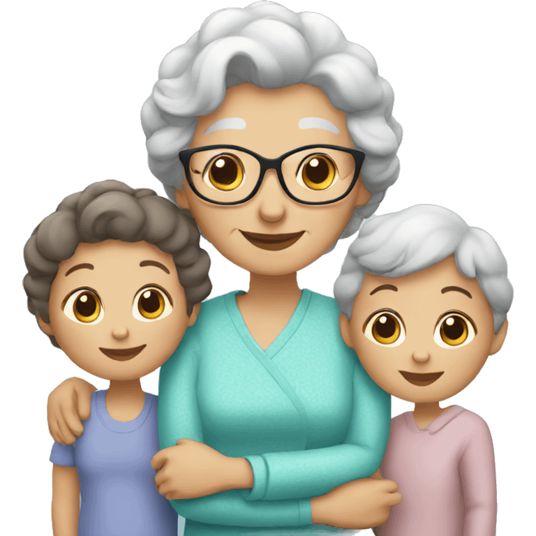 Granny with family emoji