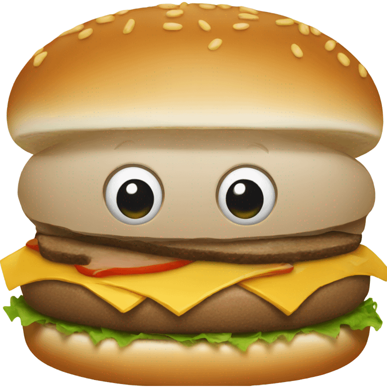 Straight faced burger  emoji