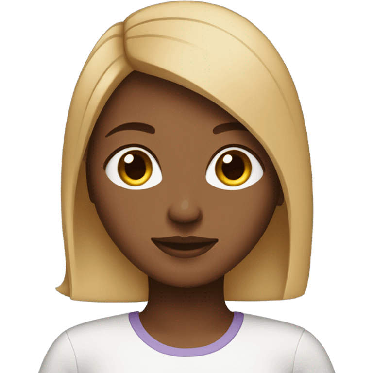 Medium hair straight light skin  Brown girl, computer science intern with a computer  emoji