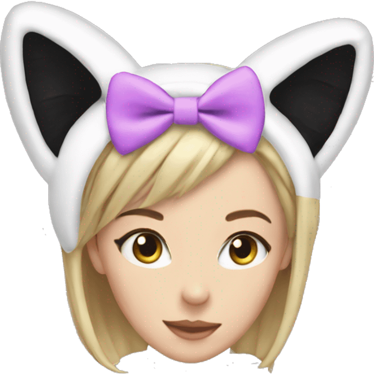 Cat ear headband with bow emoji