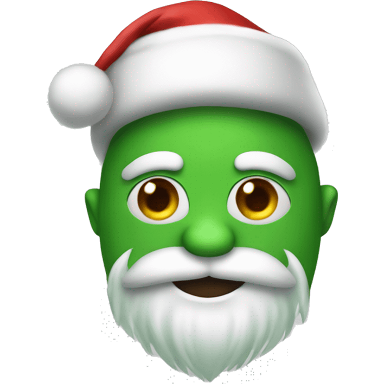 Green fur man with Santa hat emoji