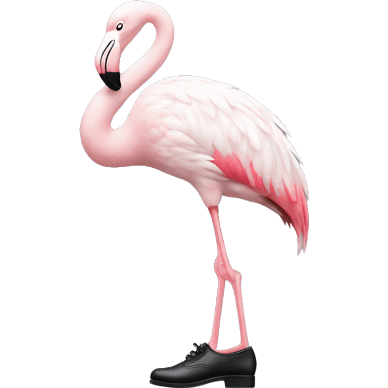 White flamingo with tap shoes emoji