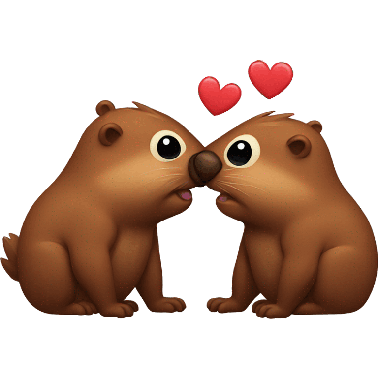 Kissing beavers emoji