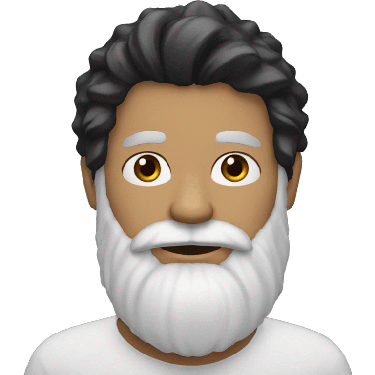 White beard black hair emoji