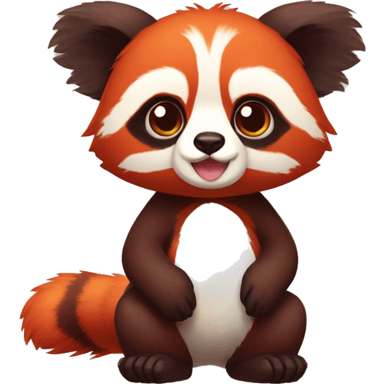 Red Panda Koala hybrid full body emoji