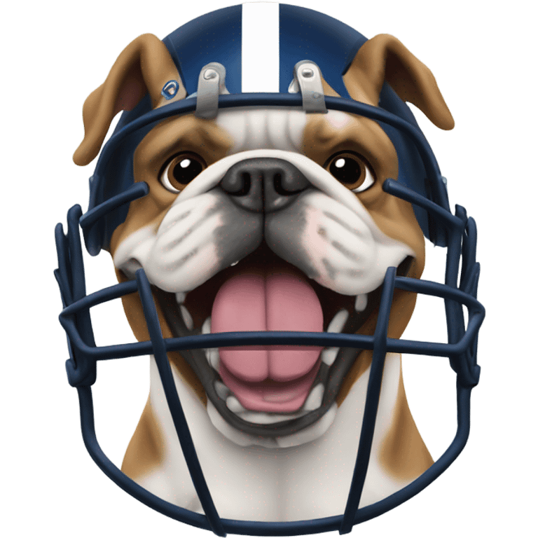 Bulldog in a football helmet emoji