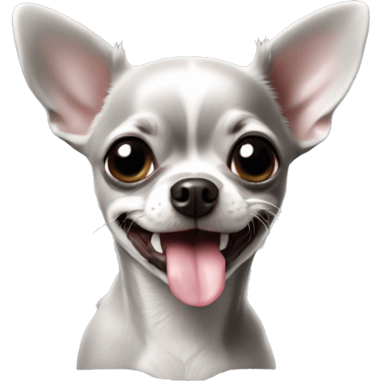 Super mini cute Chihuahua with a tongue little and beautiful grey colour  emoji