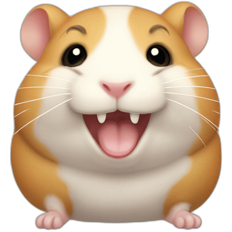 Hamster with chubby cheeks and braces on teeth emoji